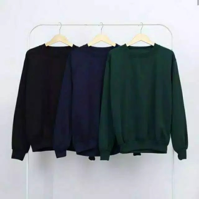 SWEATER POLOS BASIC CREWNECK PRIA WANITA FASHION DISTRO BANDUNG