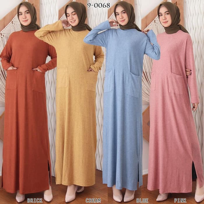 BAJU PAKAIAN GAMIS FASHION WANITA MOTIF MUSLIM KEKINIAN IMPORT PREMIUM LEBARAN TERBARU 2020 WS166