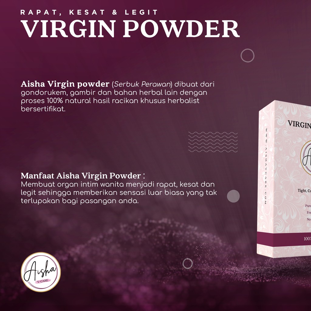 AISHAVCARE VIRGIN POWDER | PERAWATAN KEWANITAAN SESUAI SUNNAH | V KESAT, RAPAT, DAN LEGIT