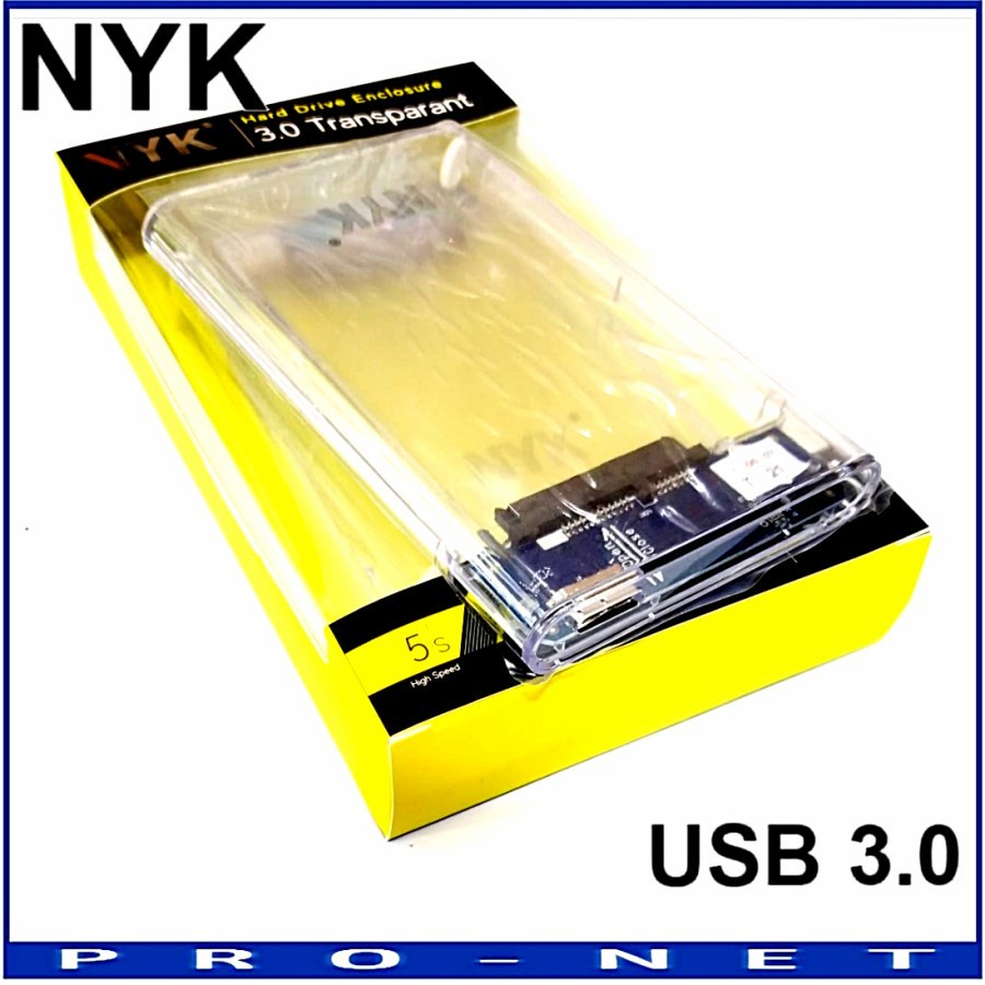 Case HDD 2.5 Inch Sata USB 3.0 NYK Transparan Casing External Hardisk