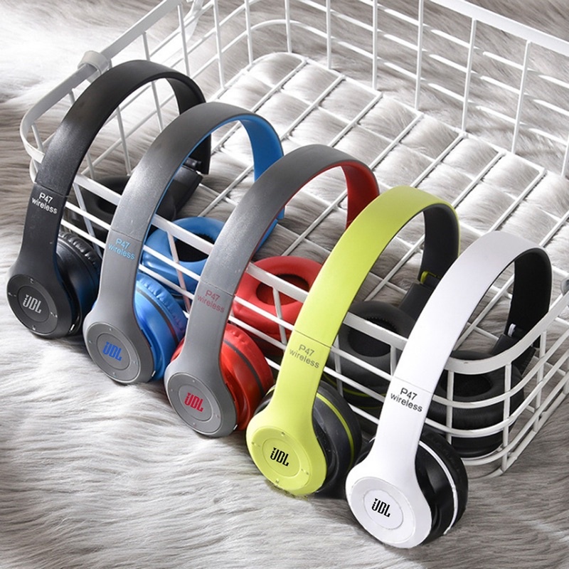 HEADPHONE BLUETOOTH OEM SUPER BASS HEADSET P47 HANDSFREE EARPHONE WIRELESS GROSIR