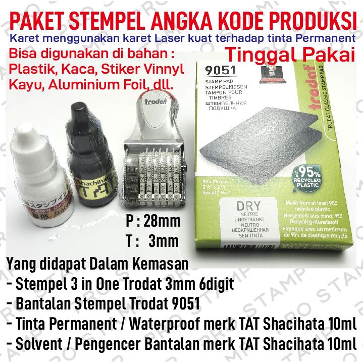 

Zyd Paket Stempel Expired 3 in1 EXP / Expired Trodat 3mm 6 digit