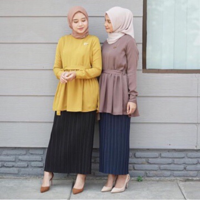 BD 357 - ROK PLISKET KECIL SEPAN CANTIK LURUS SLIM PANJANG FLARE SKIRT MAXI MUSLIM ABG POLOS MURAH