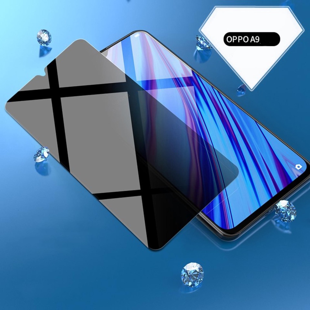 TEMPERED GLASS SPY OPPO A9 2020 ANTI GORES KACA HITAM PRIVASI