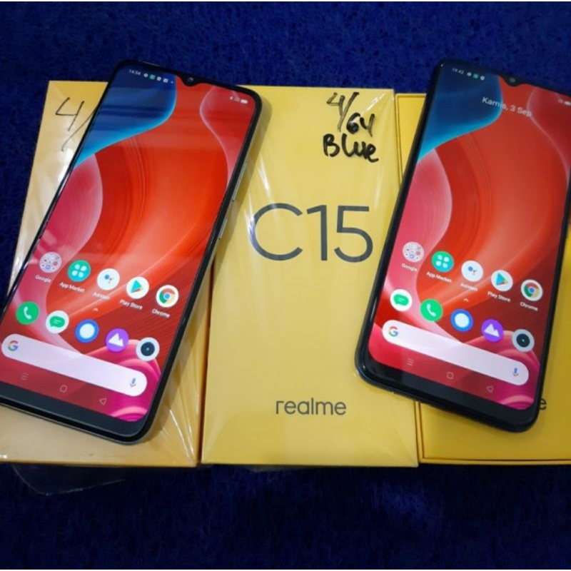 REALME C15 3/64 & 4/64 SECOND FULLSET ORI BEKAS GARANSI RESMI