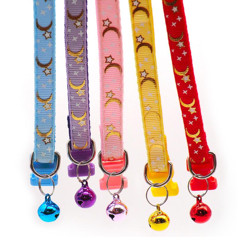 Kalung Anjing / Kucing adjustable Motif Bintang + Bulan