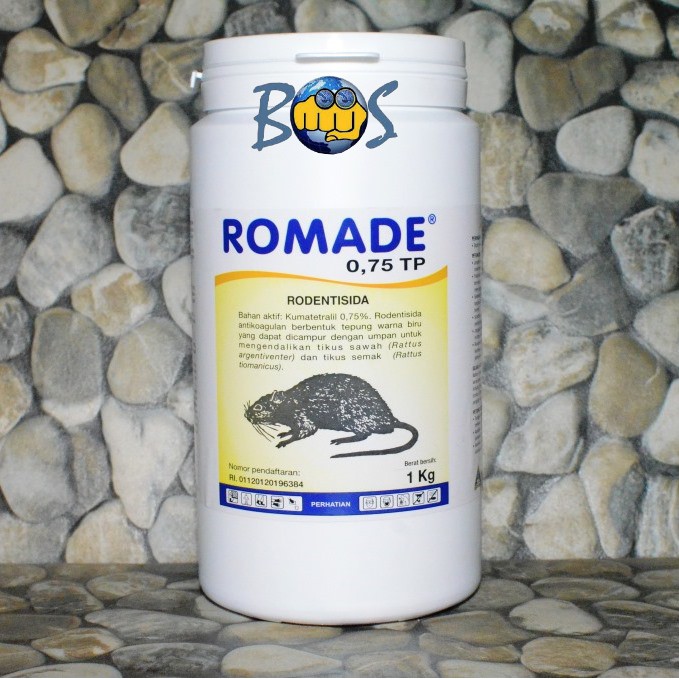 Romade 0,75 TP Rodentisida Antikoagulan Berbentuk Tepung Warna Biru Bahan Aktif Kumatetralil