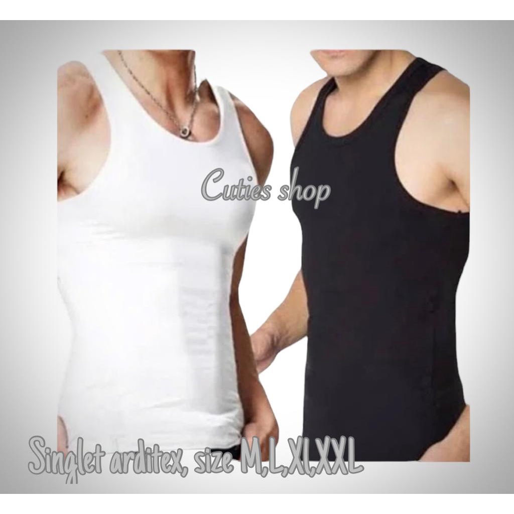 SINGLET LAKI LAKI BAHAN KATUN WARNA PUTIH , ARDITEX