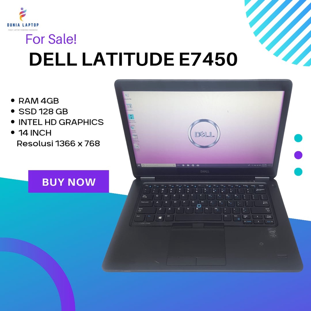 Jual Laptop Dell Latitude E7450 Core I5 Gen 5 Ram 4gb Ssd 128gb