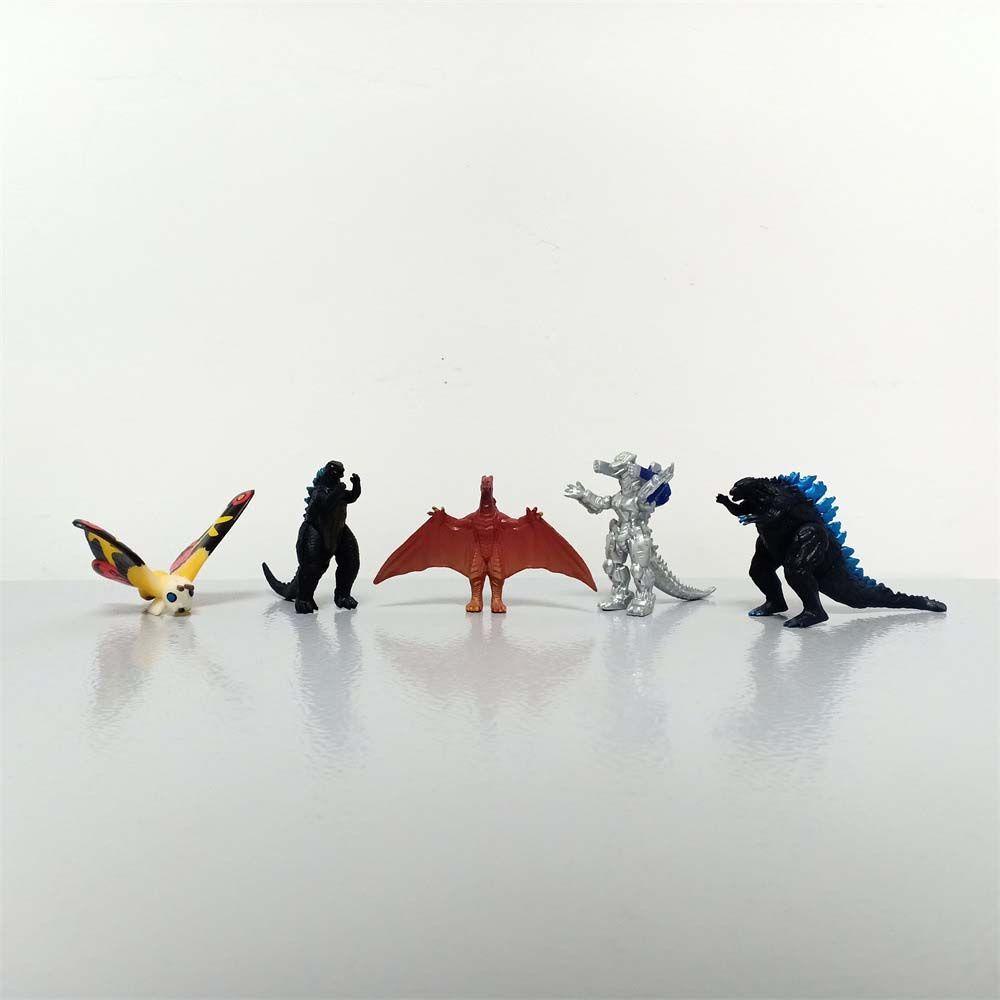 LANFY Godzilla Action Figure Kid Hadiah Mainan Anak 3-6CM Dinosaurus Desktop Ornamen Model Mainan Triceratops Dekorasi Patung Anime