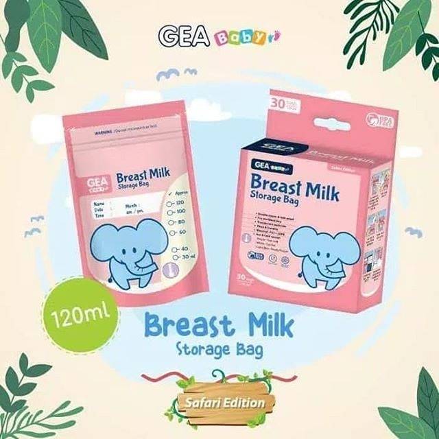 Gea baby breastmilk storage safari edition - kantong asi - plastik asi