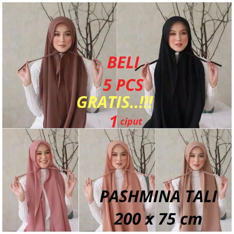 Hijab pashmina tali 200x75 Diamond Kerudung Jilbab pasmina panjang murah