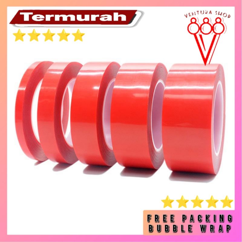 

Double Tape Bening Transparent Dobel Tip Super Kuat Transparan 3m