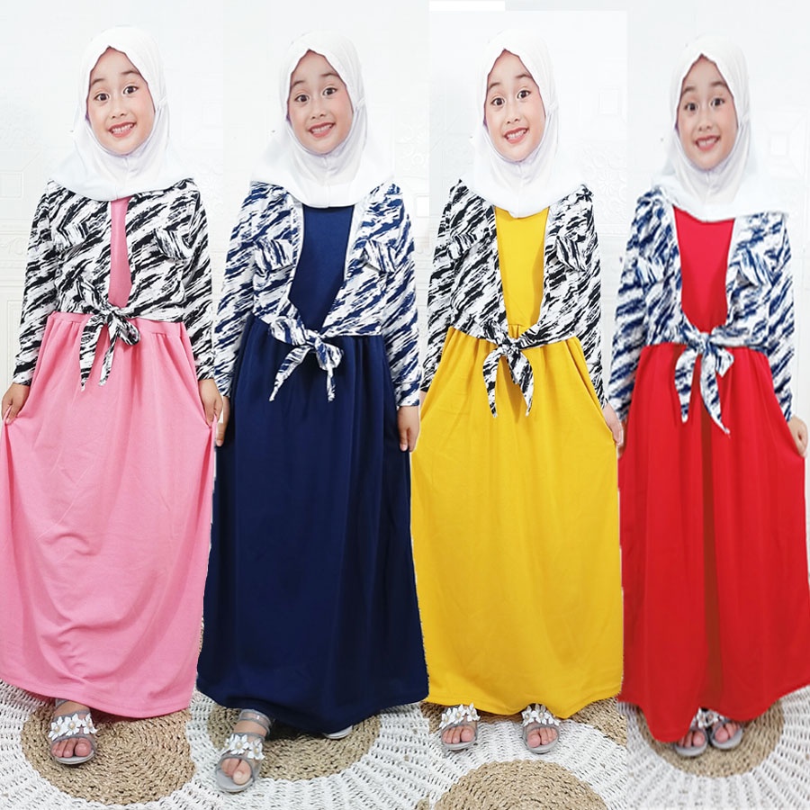 DRESS ANAK AMERA ROMPI SHAKILA CANTIK SYARI 2-13 tahun GAMIS MURAH CARLINA