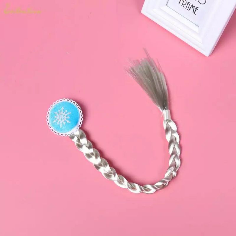 Rambut Palsu Kepang Frozen Elsa Mode Jepitan