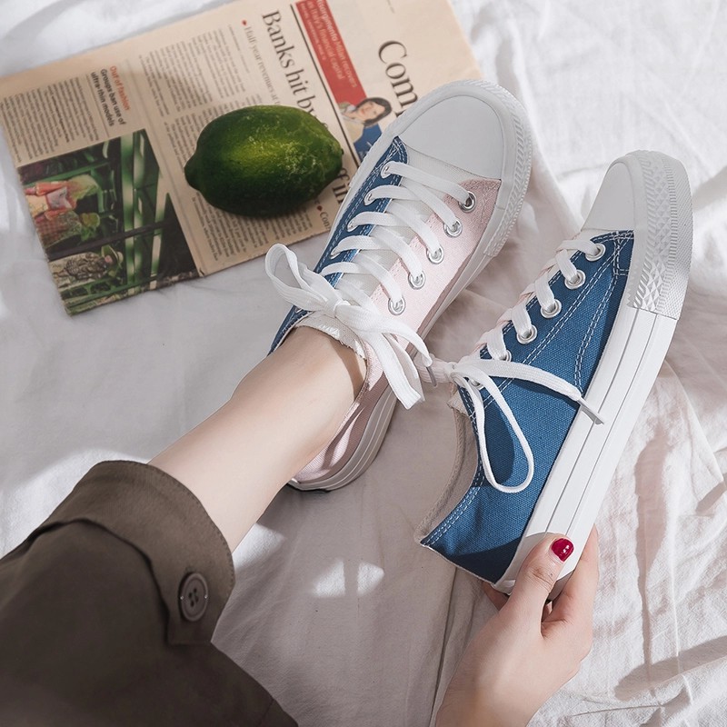 RYX - Double Color Sepatu Sneakers Canvas Wanita Fashion Casual - Ori Import