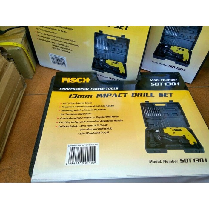  Mesin Bor Set Impact Drill 13mm FISCH Mesin Bor Tembok 