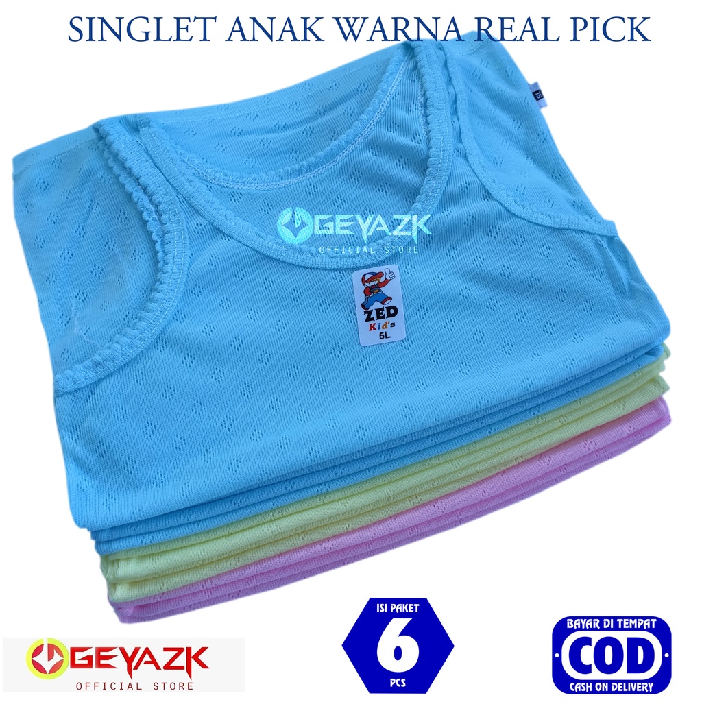 6Pcs Singlet Kaos Dalam Anak Laki Lki Dan Perempuan Pakaian Dalam