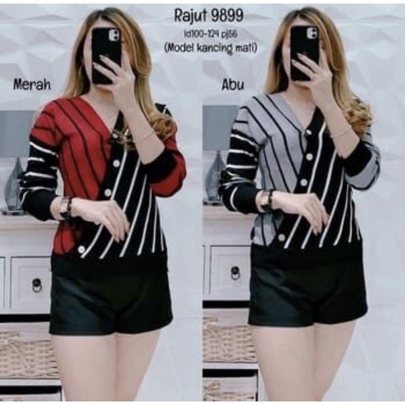 Atasan Blouse Rajut Wanita Lengan Panjang 9899