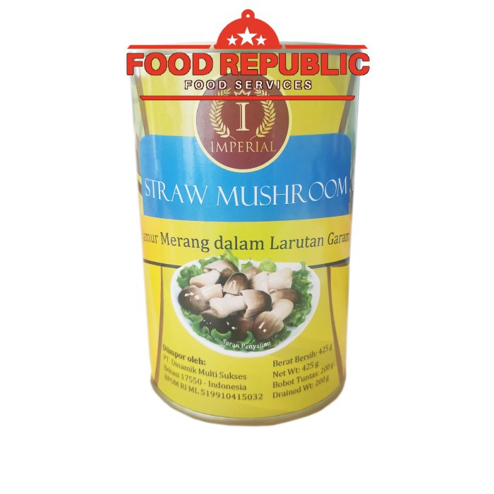 

JAMUR KALENG MERANG IMPERIAL 425 GR - CANNED STRAW MUSHROOM HALAL