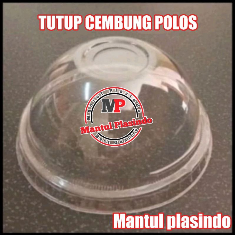 Tutup cembung polos bening / gelas oz 50pcs