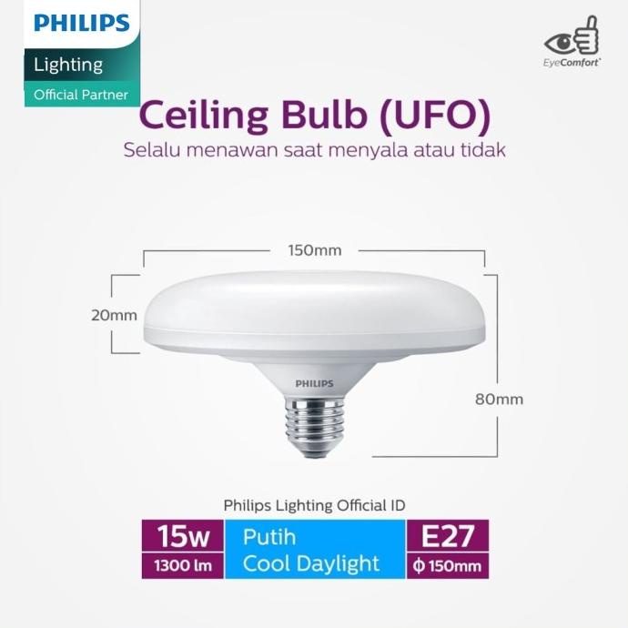 HARGA TERBAIK Paket PHILIPS Downlight Eridani 7W 3x + UFO LEDBulb 15W
