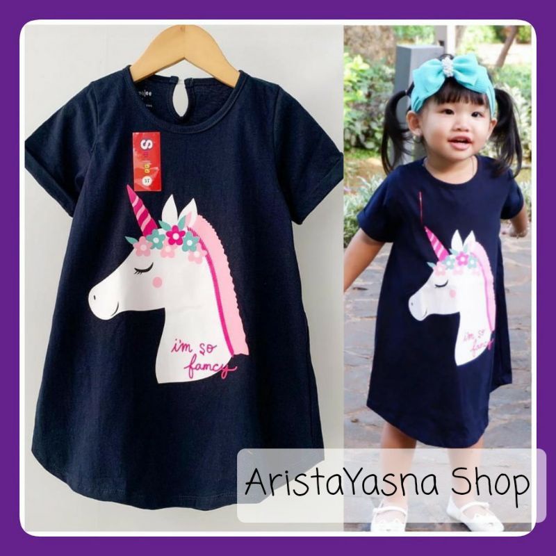 Daster Anak Sablon Smilee Motif Navy Little Pony Size 1-10 tahun - Dress Anak Katun Daster anak kaos