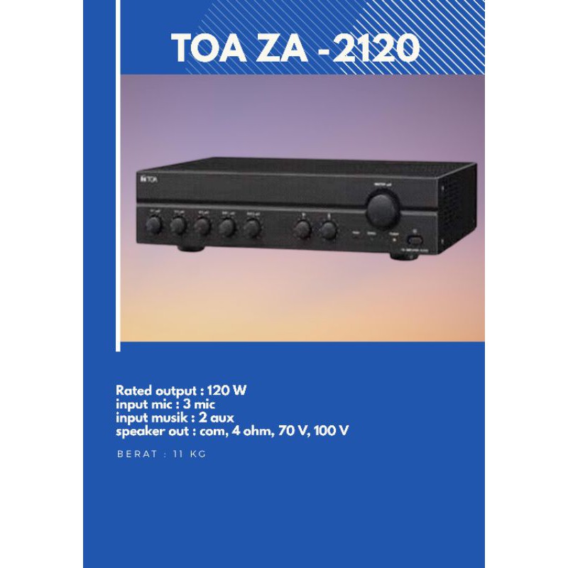 AMPLIFIER TOA 120 WATT ZA 2120