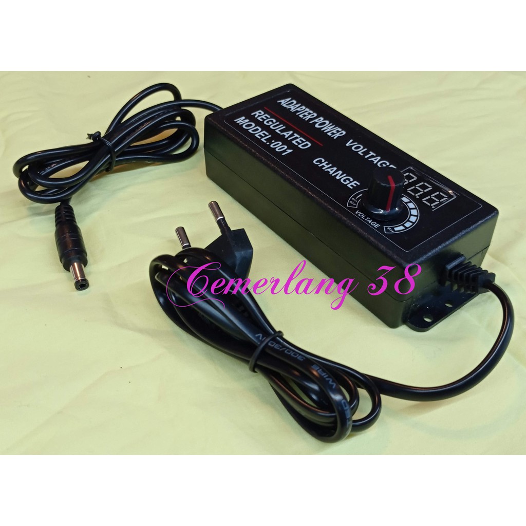 ADAPTOR ADJUSTABLE POWER SUPPLY DC 3V - 24V 3A 72W VOLT LED DISPLAY
