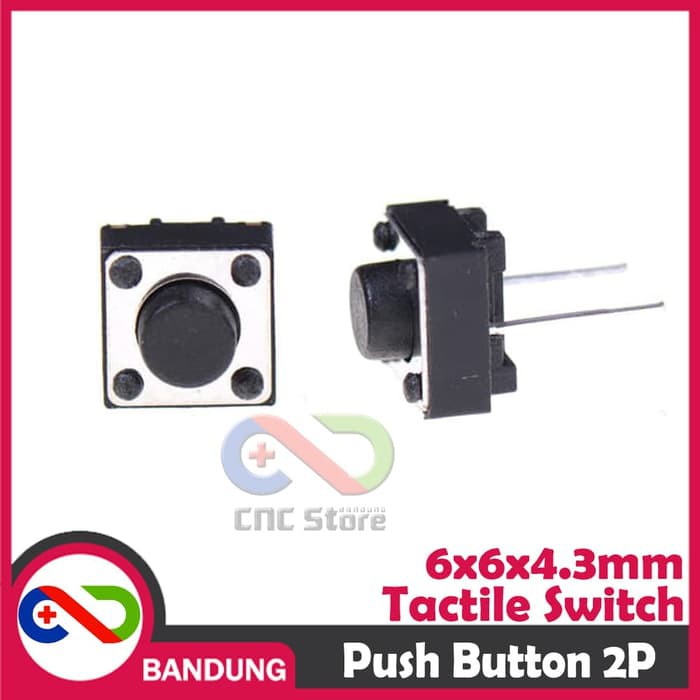 TACTILE SWITCH PUSH BUTTON 6X6X5 MM 2P 2 PIN PUSH-ON MOMENTARY