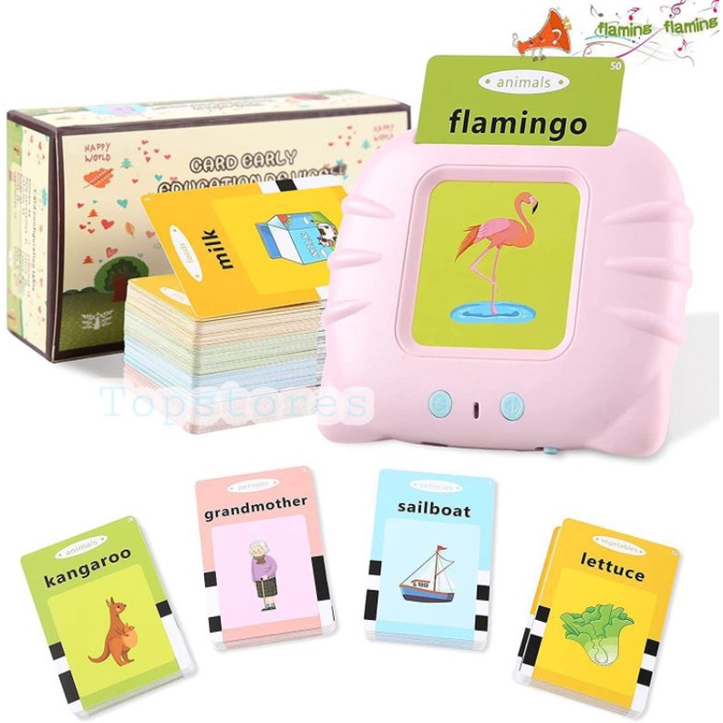 Mainan Edukasi BELAJAR BAHASA INGGRIS Kartu / Gambar / Suara Asli ENGLISH-Pink Soft