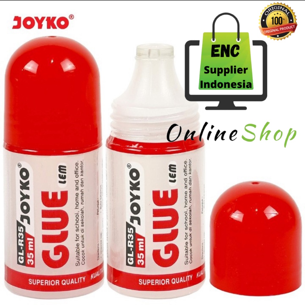 

joyko 1 botol lem glue GL-R35 joyko lem kertas cair R35 oglue gl 35 ml kecil merah per pcs - enc.sup
