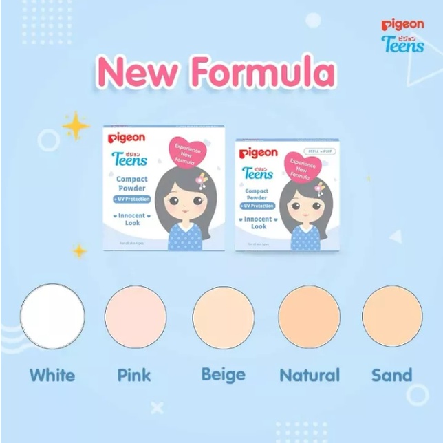 PIGEON Teens Compact Powder + UV Protection 14 Gr / Refill Bedak Padat Makeup Wajah