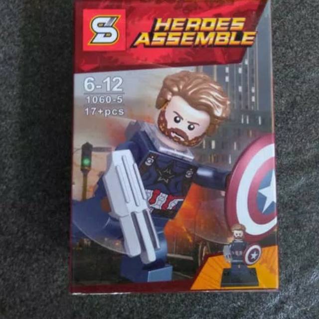 Lego Captain America Minifigure The Avengers Marvel Bootleg Kw Shopee Indonesia