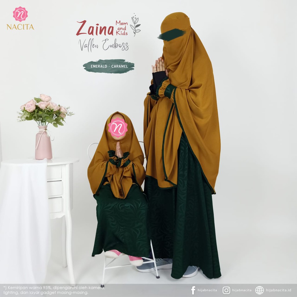 Gamis set Zaina mom original by Hijan Nacita  / emeradl - caramel