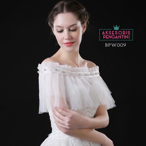 [BISA COD] BOLERO PENGANTIN AKSESORIS WEDDING CARDIGAN PESTA LACE BPW009