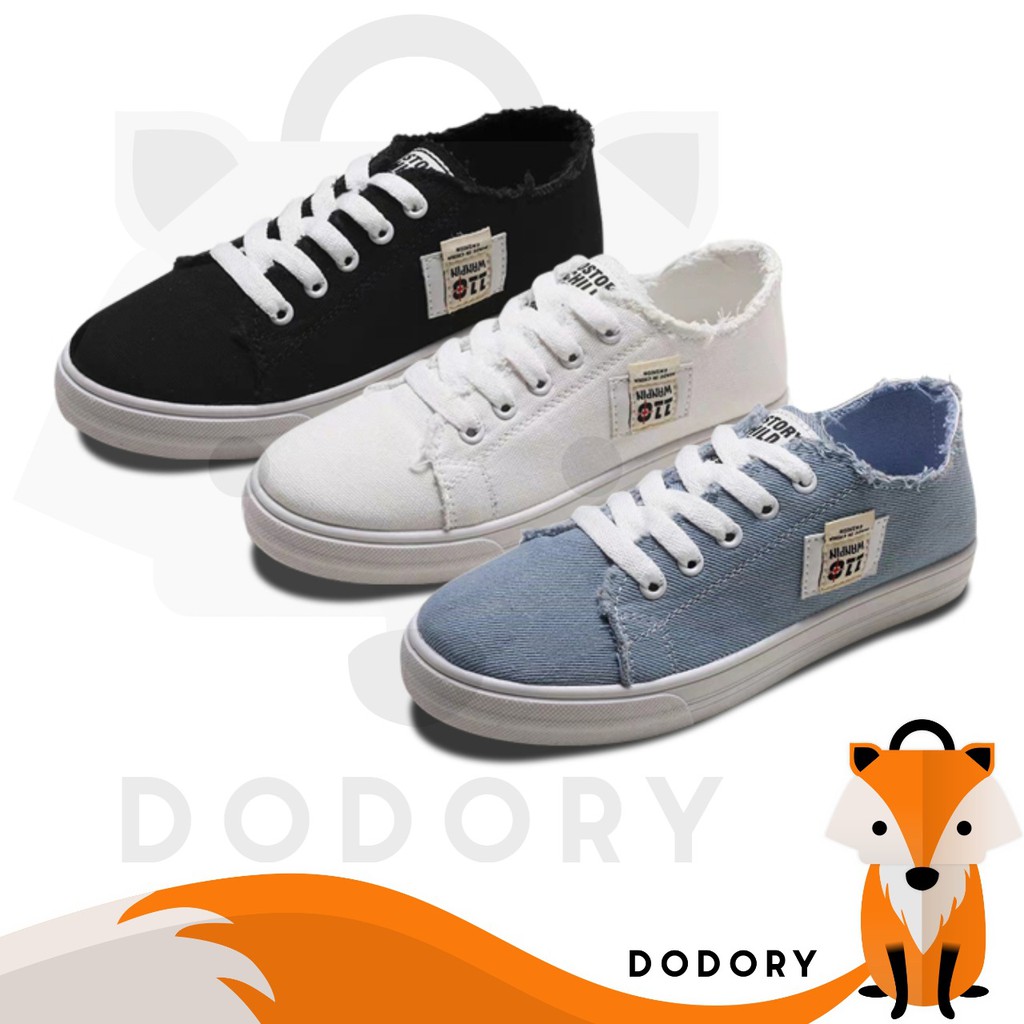 DODORY SHS003 Sepatu Sneakers Kasual Tali Bahan Jeans Woman Fashion Casual Shoes