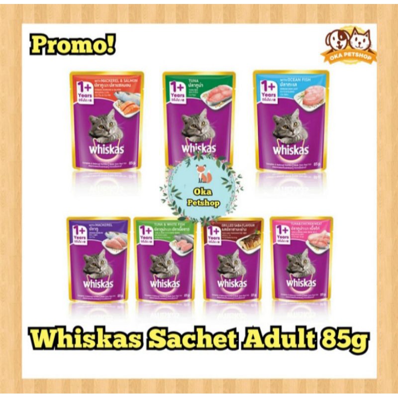 whiskas sachet adult all varian 85gr