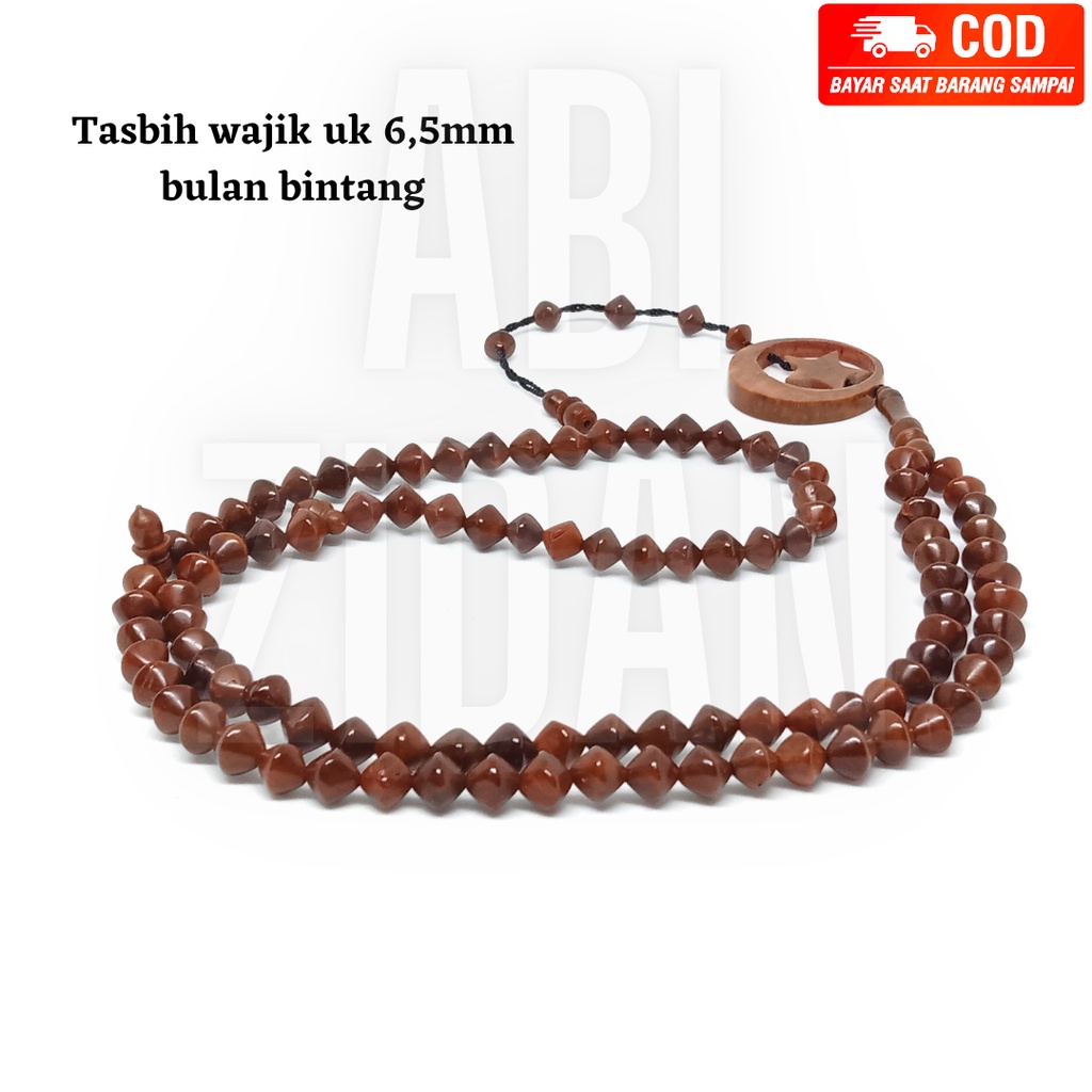 Tasbih kayu Kaokah Kokka Kaukah kokkah koka asli Original model wajik 99 uk 6,5 mm bulan bintang