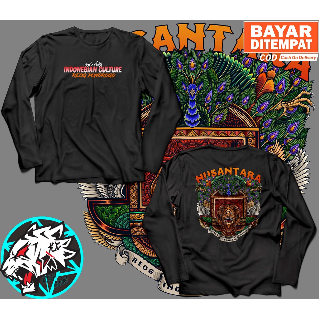 KAOS BAJU LENGAN PANJANG JARANAN REOG PONOROGO BIG SIZE JUMBO KAOS REOG PONOROGO PRIA WANITA