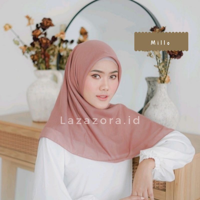 Hijab Segiempat Paris Premium Original Jahit Tepi 115×115 Cm Murah Anti Nerawang Tebal Anti Letoy Anti Mleyot-Millo