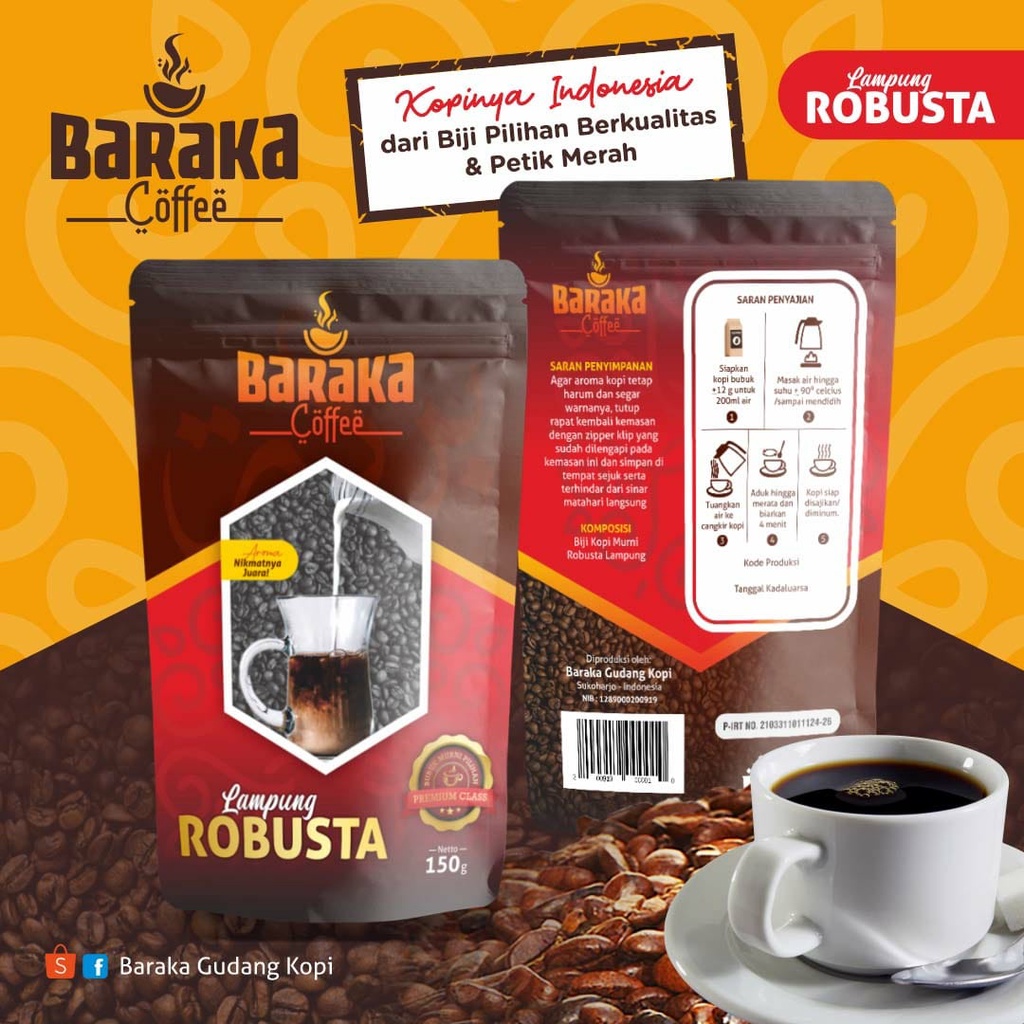 

Kopi Robusta Lampung Premium Bubuk 150g