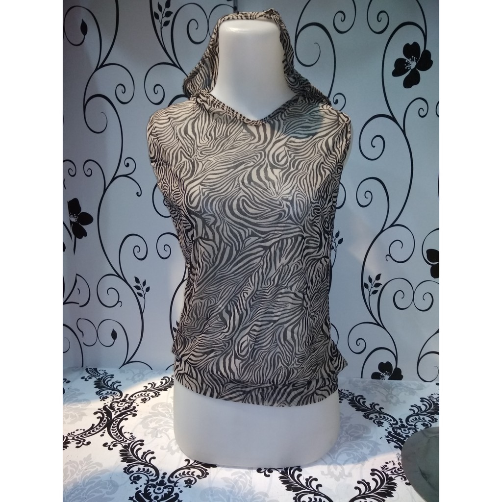 Rompi Senam Jaring Motif/Rompi Olahraga Wanita Hoodie Motif