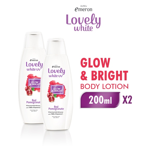 Emeron Skincare Body Lotion Lovely Glowing White 200ml x 2 pcs