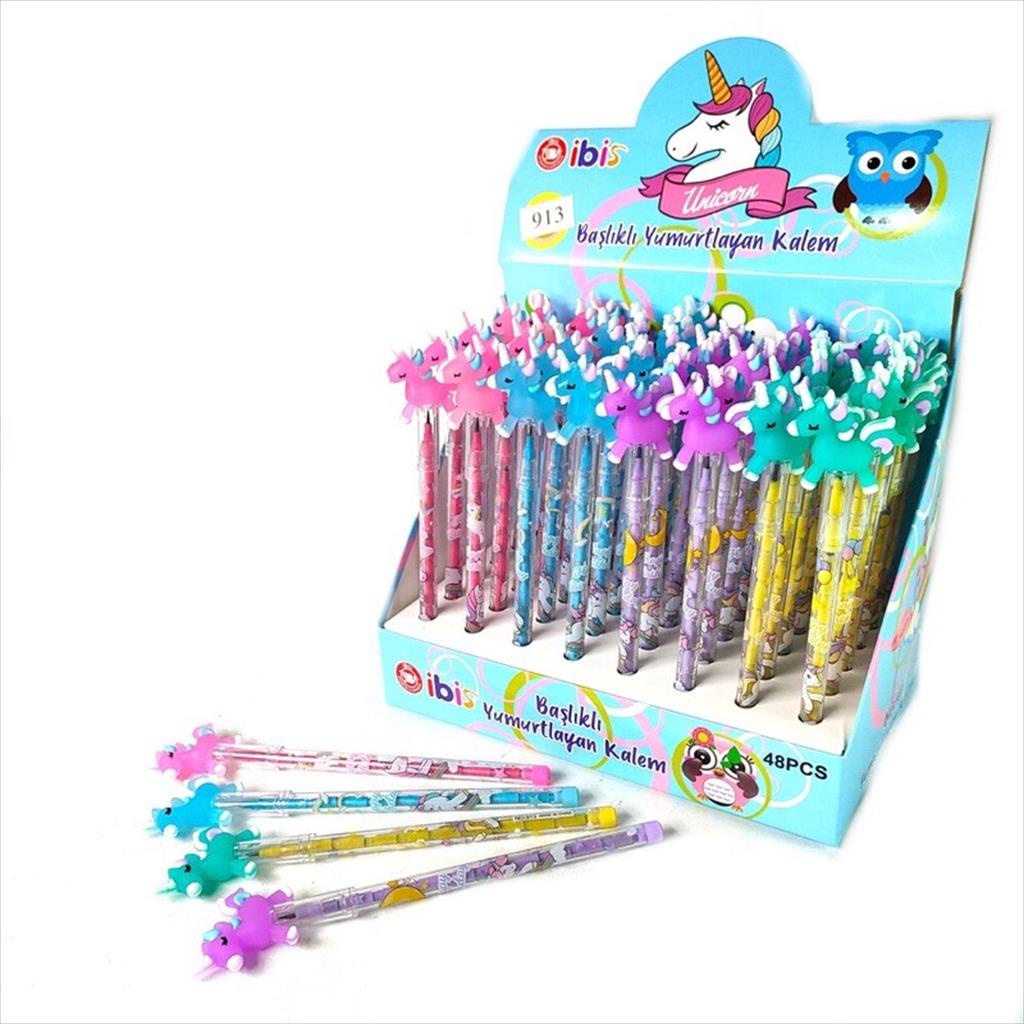 MJS 901 - Ecer 1PC Pensil Kepala Karakter Lucu Pensil sambung susun Fancy Alat Tulis Perlengkapan Sekolah Anak