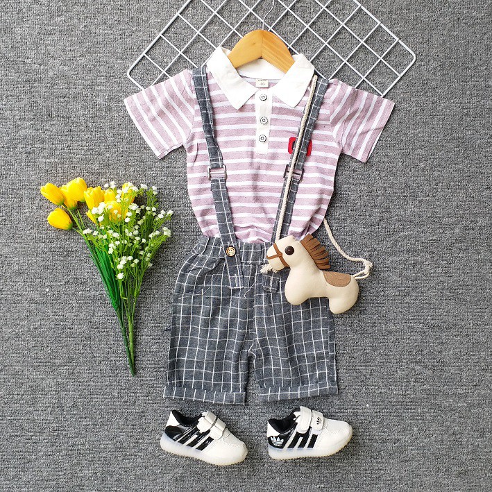 Baju SET KRAH M SUS 9108 -Setelan Kaos Bayi Anak Laki2 Lengan Pendek Impor usia 1 2 3 4 tahun tren
