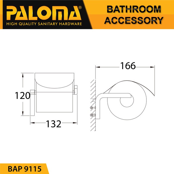 PALOMA BAP 9115 Tempat Tissue Toilet Holder Tisu Gulung Roll WC Mandi