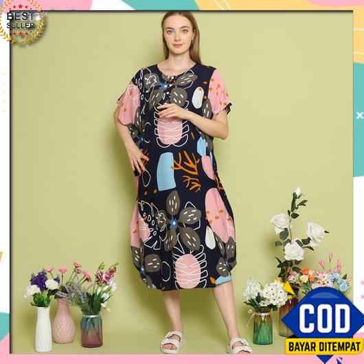 Daster Kimono Terbaru 2022 Cod  Terlaris Dewasa Jumbo Dres Daste Oriana Daster Busui Kalong Ch