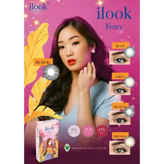 SOFTLENS ILOOK FOXY 15MM - NORMAL + FREE TEMPAT LENSA