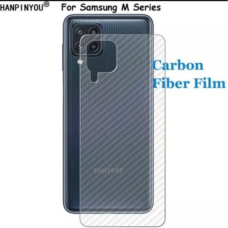 Samsung M33 skin carbon anti gores belakang karbon